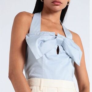 & Other Stories Halter Crop Bow Top